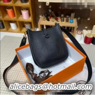 Buy Cheap Hermes Evelyne Mini Bag 18cm in Togo Calfskin L1306300 Black/Gold