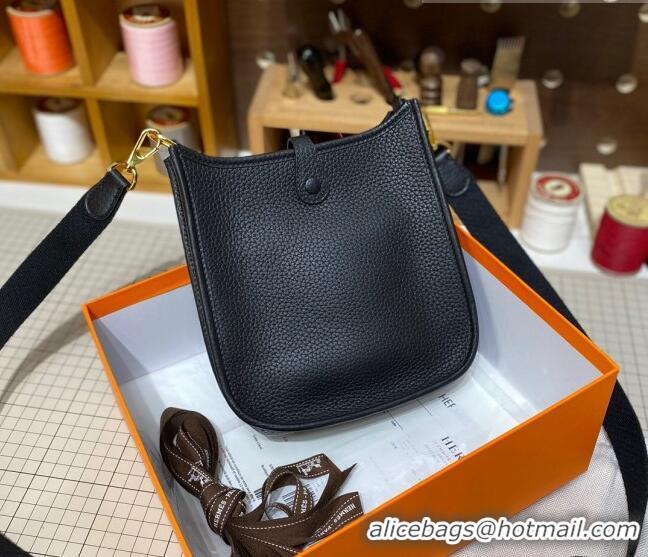 Buy Cheap Hermes Evelyne Mini Bag 18cm in Togo Calfskin L1306300 Black/Gold