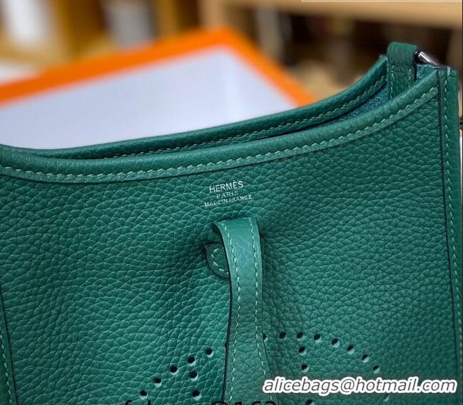 Top Quality Hermes Evelyne Mini Bag 18cm in Togo Calfskin L1306300 Green/Silver