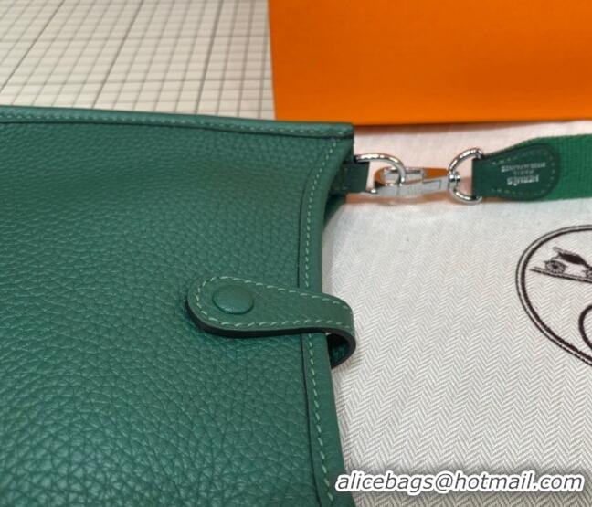 Top Quality Hermes Evelyne Mini Bag 18cm in Togo Calfskin L1306300 Green/Silver