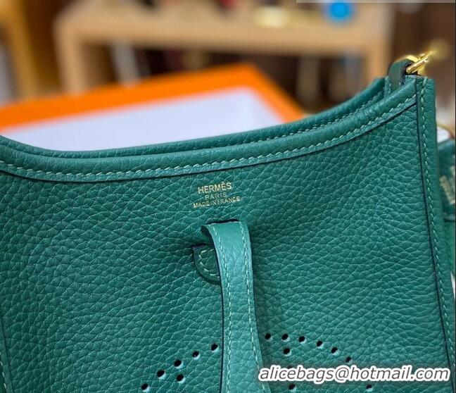 Best Price Hermes Evelyne Mini Bag 18cm in Togo Calfskin L1306300 Green/Gold