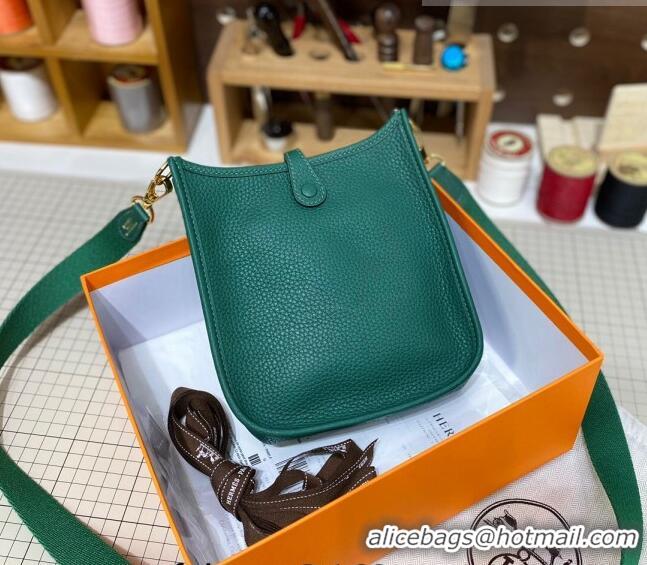 Best Price Hermes Evelyne Mini Bag 18cm in Togo Calfskin L1306300 Green/Gold