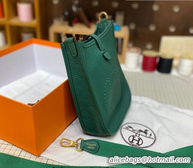 Best Price Hermes Evelyne Mini Bag 18cm in Togo Calfskin L1306300 Green/Gold