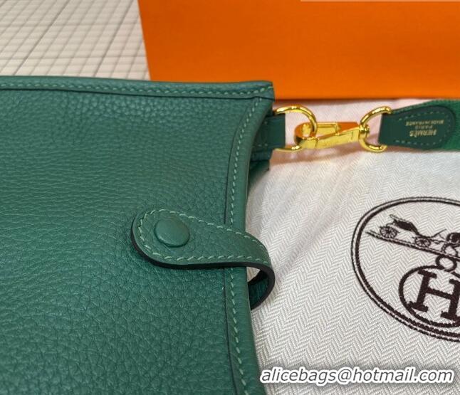 Best Price Hermes Evelyne Mini Bag 18cm in Togo Calfskin L1306300 Green/Gold