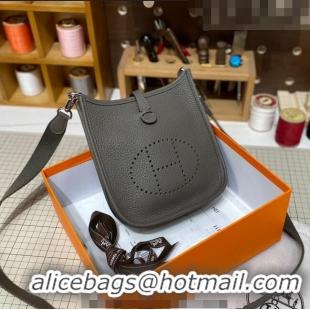 Best Product Hermes Evelyne Mini Bag 18cm in Togo Calfskin L1306300 Tin Grey/Silver