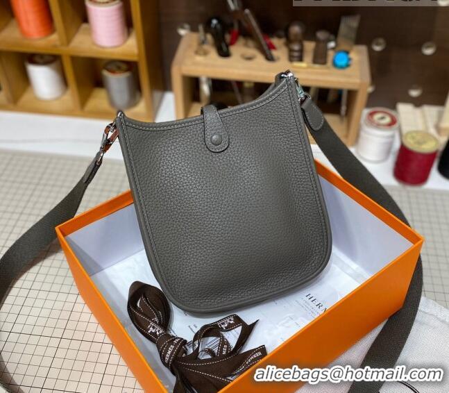 Best Product Hermes Evelyne Mini Bag 18cm in Togo Calfskin L1306300 Tin Grey/Silver