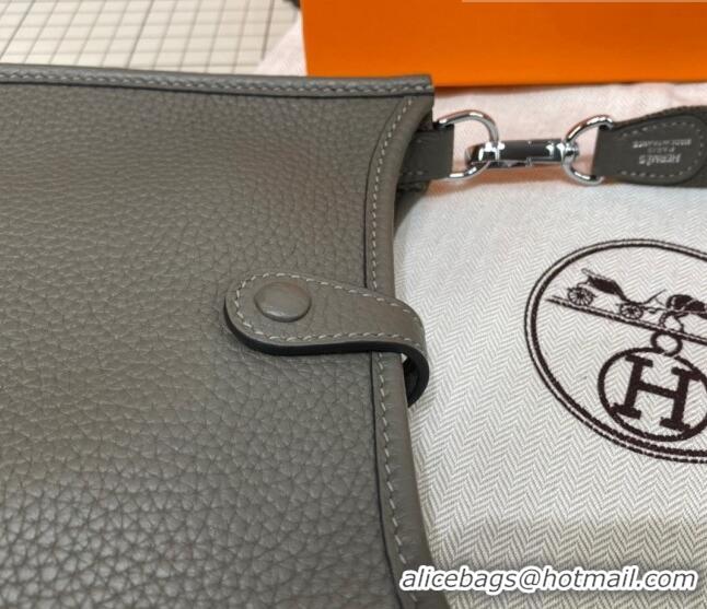 Best Product Hermes Evelyne Mini Bag 18cm in Togo Calfskin L1306300 Tin Grey/Silver