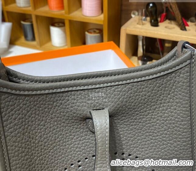 Best Product Hermes Evelyne Mini Bag 18cm in Togo Calfskin L1306300 Tin Grey/Silver