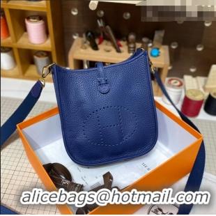 Super Quality Hermes Evelyne Mini Bag 18cm in Togo Calfskin L1306300 Royal Blue/Gold