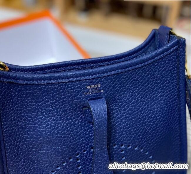 Super Quality Hermes Evelyne Mini Bag 18cm in Togo Calfskin L1306300 Royal Blue/Gold