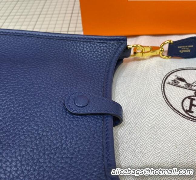 Super Quality Hermes Evelyne Mini Bag 18cm in Togo Calfskin L1306300 Royal Blue/Gold