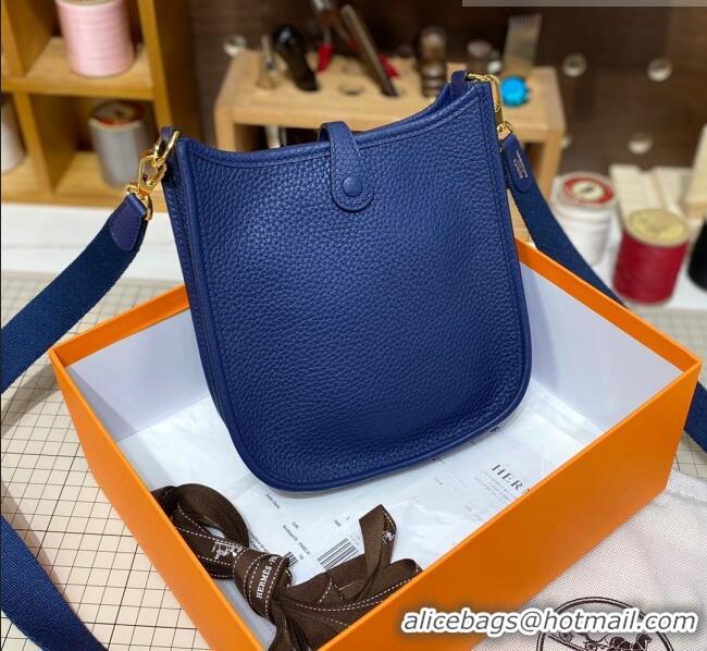 Super Quality Hermes Evelyne Mini Bag 18cm in Togo Calfskin L1306300 Royal Blue/Gold