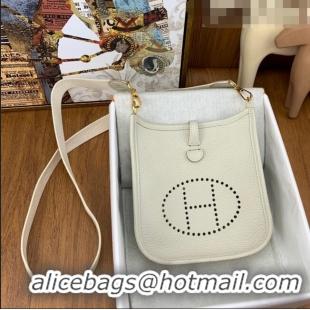 Discount Hermes Evelyne Mini TPM Bag 18cm in Original Togo Leather HB18 Milk White/Gold (Pure Handmade)