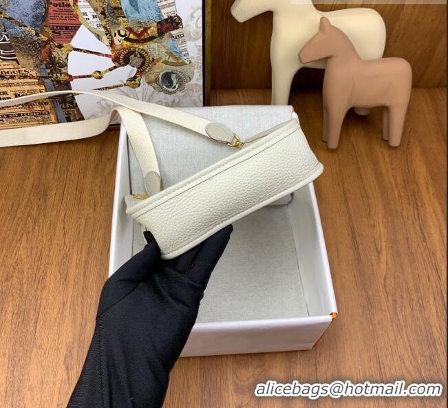 Discount Hermes Evelyne Mini TPM Bag 18cm in Original Togo Leather HB18 Milk White/Gold (Pure Handmade)