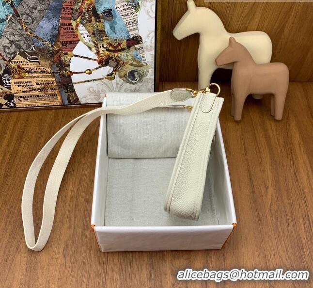 Discount Hermes Evelyne Mini TPM Bag 18cm in Original Togo Leather HB18 Milk White/Gold (Pure Handmade)