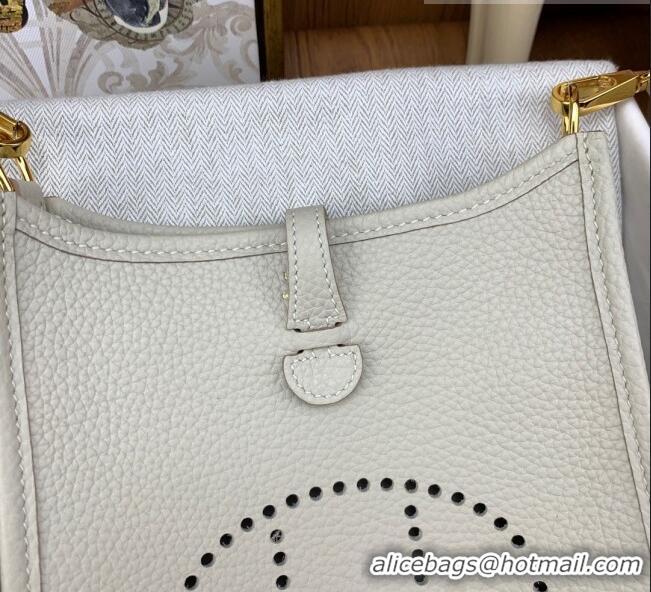 Discount Hermes Evelyne Mini TPM Bag 18cm in Original Togo Leather HB18 Milk White/Gold (Pure Handmade)