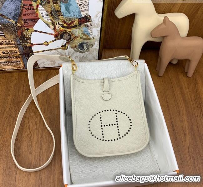 Discount Hermes Evelyne Mini TPM Bag 18cm in Original Togo Leather HB18 Milk White/Gold (Pure Handmade)