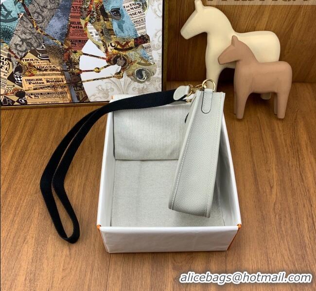 Inexpensive Hermes Evelyne Mini TPM Bag 18cm in Original Togo Leather HB18 Pearl Grey/Gold (Pure Handmade)