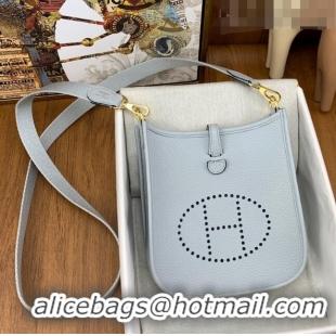 Super Quality Hermes Evelyne Mini TPM Bag 18cm in Original Togo Leather HB18 Grail Blue/Gold (Pure Handmade)