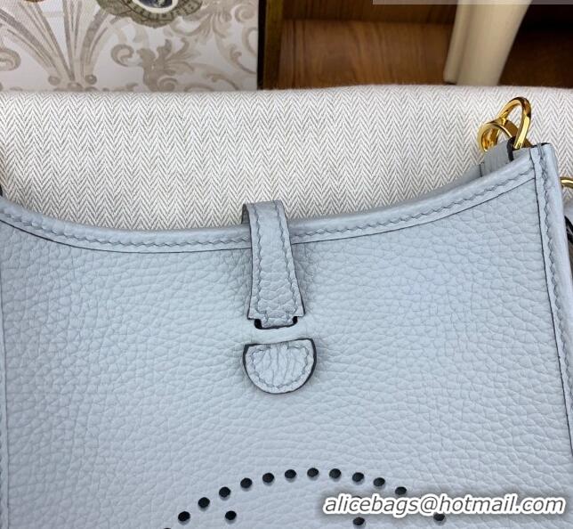 Super Quality Hermes Evelyne Mini TPM Bag 18cm in Original Togo Leather HB18 Grail Blue/Gold (Pure Handmade)