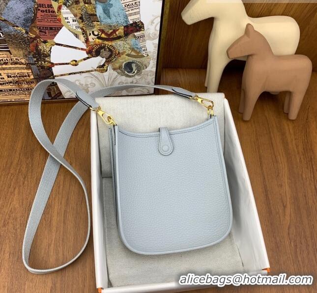 Super Quality Hermes Evelyne Mini TPM Bag 18cm in Original Togo Leather HB18 Grail Blue/Gold (Pure Handmade)