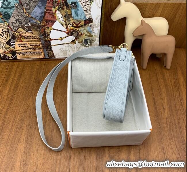 Super Quality Hermes Evelyne Mini TPM Bag 18cm in Original Togo Leather HB18 Grail Blue/Gold (Pure Handmade)