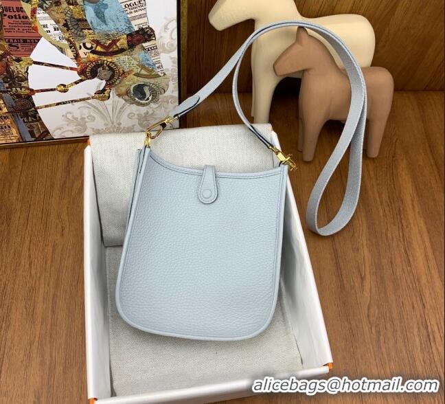 Super Quality Hermes Evelyne Mini TPM Bag 18cm in Original Togo Leather HB18 Grail Blue/Gold (Pure Handmade)