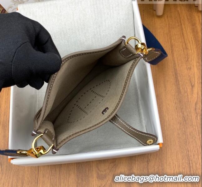 Super Quality Hermes Evelyne Mini TPM Bag 18cm in Original Togo Leather HB18 Etoupe/Gold (Pure Handmade)