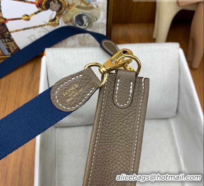 Super Quality Hermes Evelyne Mini TPM Bag 18cm in Original Togo Leather HB18 Etoupe/Gold (Pure Handmade)