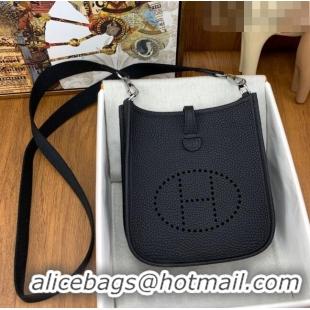 Trendy Design Hermes Evelyne Mini TPM Bag 18cm in Original Togo Leather HB18 Black/Silver (Pure Handmade)