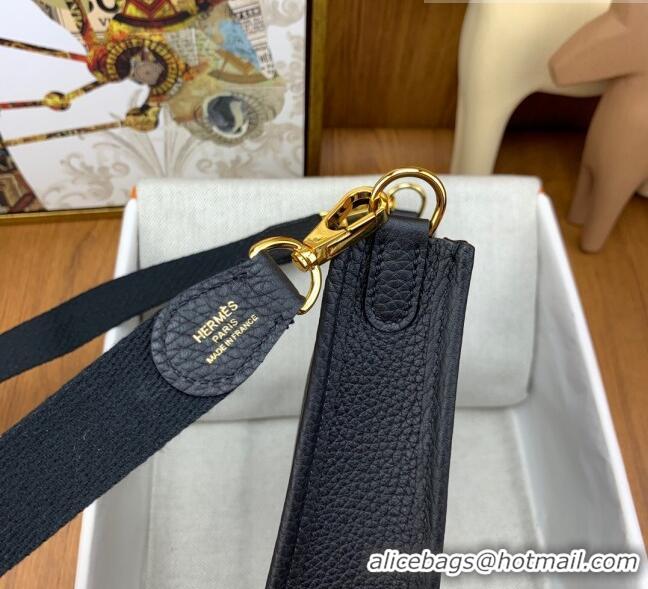 Top Quality Hermes Evelyne Mini TPM Bag 18cm in Original Togo Leather HB18 Black/Gold (Pure Handmade)