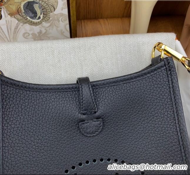 Top Quality Hermes Evelyne Mini TPM Bag 18cm in Original Togo Leather HB18 Black/Gold (Pure Handmade)