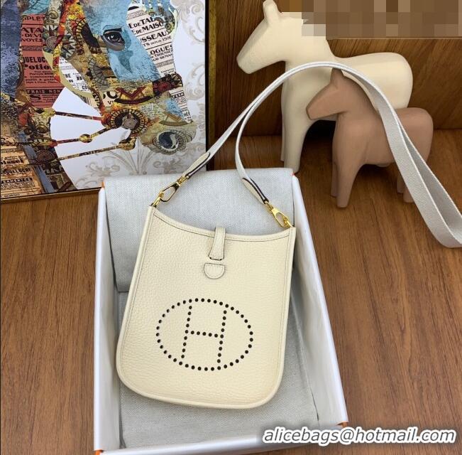 Promotional Hermes Evelyne Mini TPM Bag 18cm in Original Togo Leather HB18 Cream/Gold (Pure Handmade)