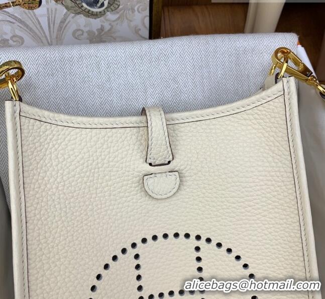 Promotional Hermes Evelyne Mini TPM Bag 18cm in Original Togo Leather HB18 Cream/Gold (Pure Handmade)