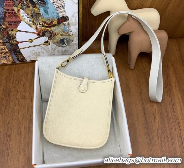 Promotional Hermes Evelyne Mini TPM Bag 18cm in Original Togo Leather HB18 Cream/Gold (Pure Handmade)