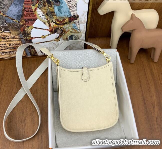 Promotional Hermes Evelyne Mini TPM Bag 18cm in Original Togo Leather HB18 Cream/Gold (Pure Handmade)