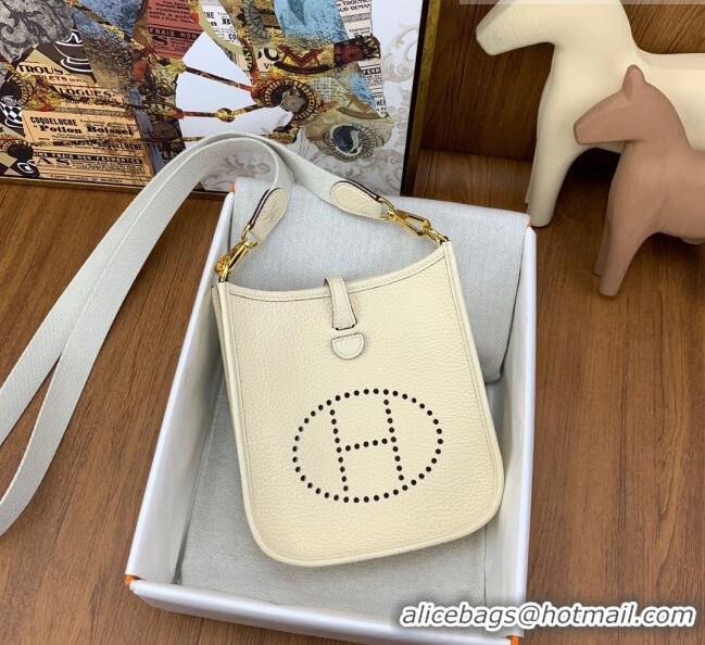 Promotional Hermes Evelyne Mini TPM Bag 18cm in Original Togo Leather HB18 Cream/Gold (Pure Handmade)