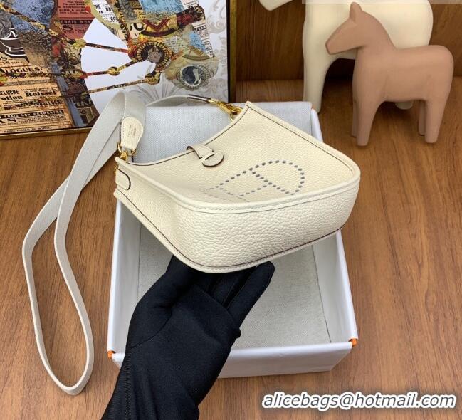 Promotional Hermes Evelyne Mini TPM Bag 18cm in Original Togo Leather HB18 Cream/Gold (Pure Handmade)