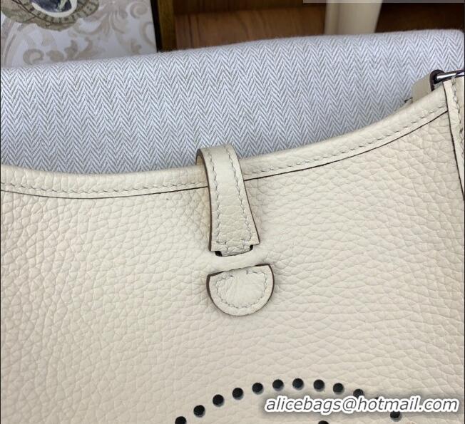 Good Looking Hermes Evelyne Mini TPM Bag 18cm in Original Togo Leather HB18 Cream/Silver (Pure Handmade)