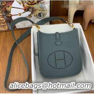 Famous Brand Hermes Evelyne Mini TPM Bag 18cm in Original Togo Leather HB18 Almond Green/Gold (Pure Handmade)