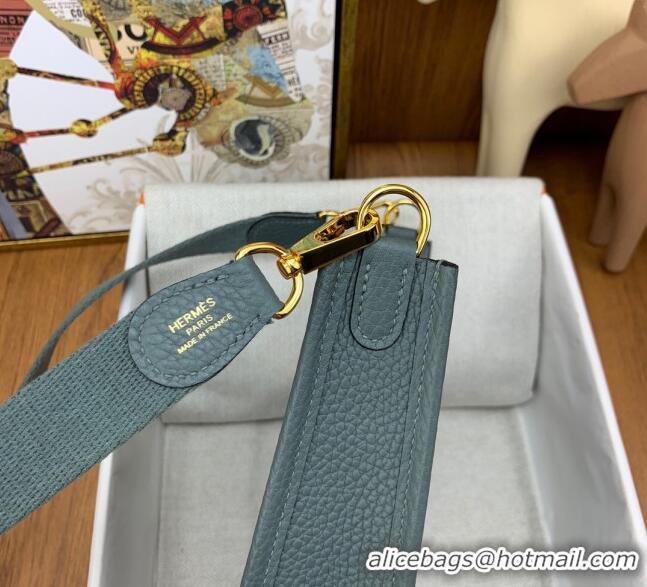 Famous Brand Hermes Evelyne Mini TPM Bag 18cm in Original Togo Leather HB18 Almond Green/Gold (Pure Handmade)