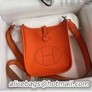 Promotional Hermes Evelyne Mini TPM Bag 18cm in Original Togo Leather HB18 Orange/Silver (Pure Handmade)