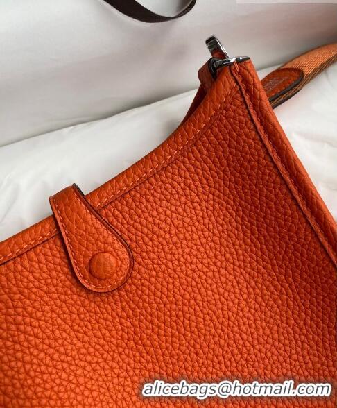 Promotional Hermes Evelyne Mini TPM Bag 18cm in Original Togo Leather HB18 Orange/Silver (Pure Handmade)