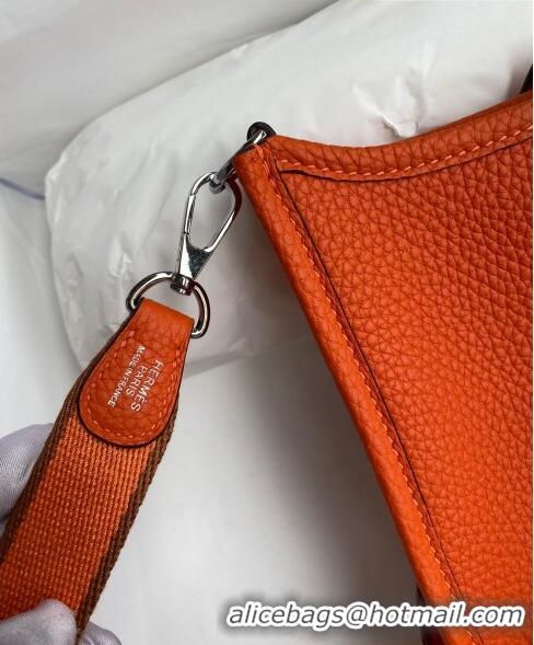 Promotional Hermes Evelyne Mini TPM Bag 18cm in Original Togo Leather HB18 Orange/Silver (Pure Handmade)