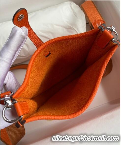 Promotional Hermes Evelyne Mini TPM Bag 18cm in Original Togo Leather HB18 Orange/Silver (Pure Handmade)