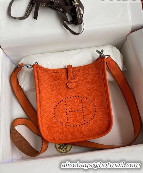 Promotional Hermes Evelyne Mini TPM Bag 18cm in Original Togo Leather HB18 Orange/Silver (Pure Handmade)