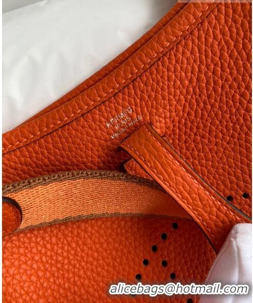 Promotional Hermes Evelyne Mini TPM Bag 18cm in Original Togo Leather HB18 Orange/Silver (Pure Handmade)