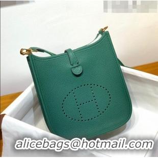 Top Quality Hermes Evelyne Mini TPM Bag 18cm in Original Togo Leather HB18 Green/Gold (Pure Handmade)