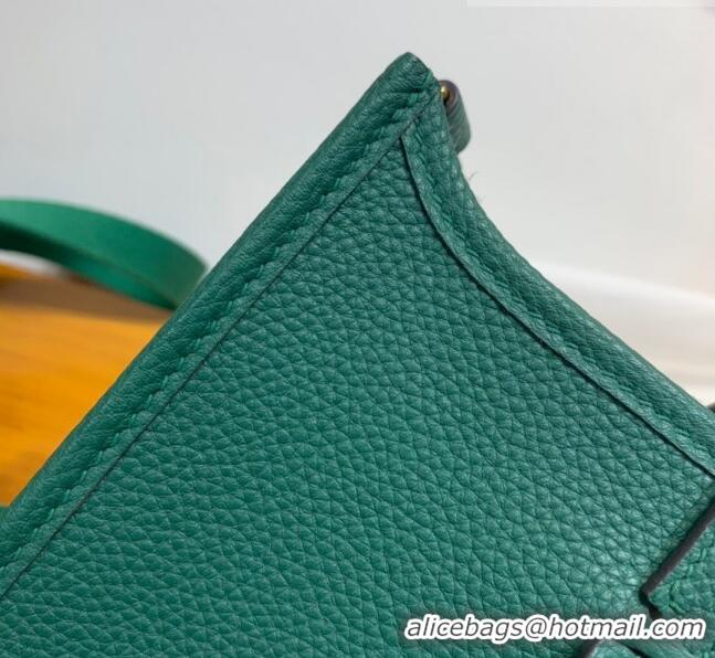 Top Quality Hermes Evelyne Mini TPM Bag 18cm in Original Togo Leather HB18 Green/Gold (Pure Handmade)