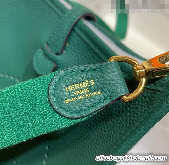 Top Quality Hermes Evelyne Mini TPM Bag 18cm in Original Togo Leather HB18 Green/Gold (Pure Handmade)